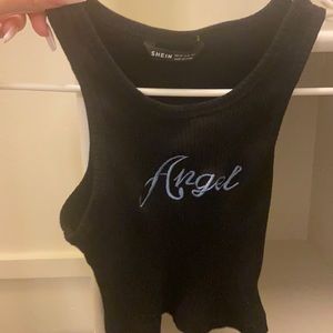 xs | blue shein cropped shirt